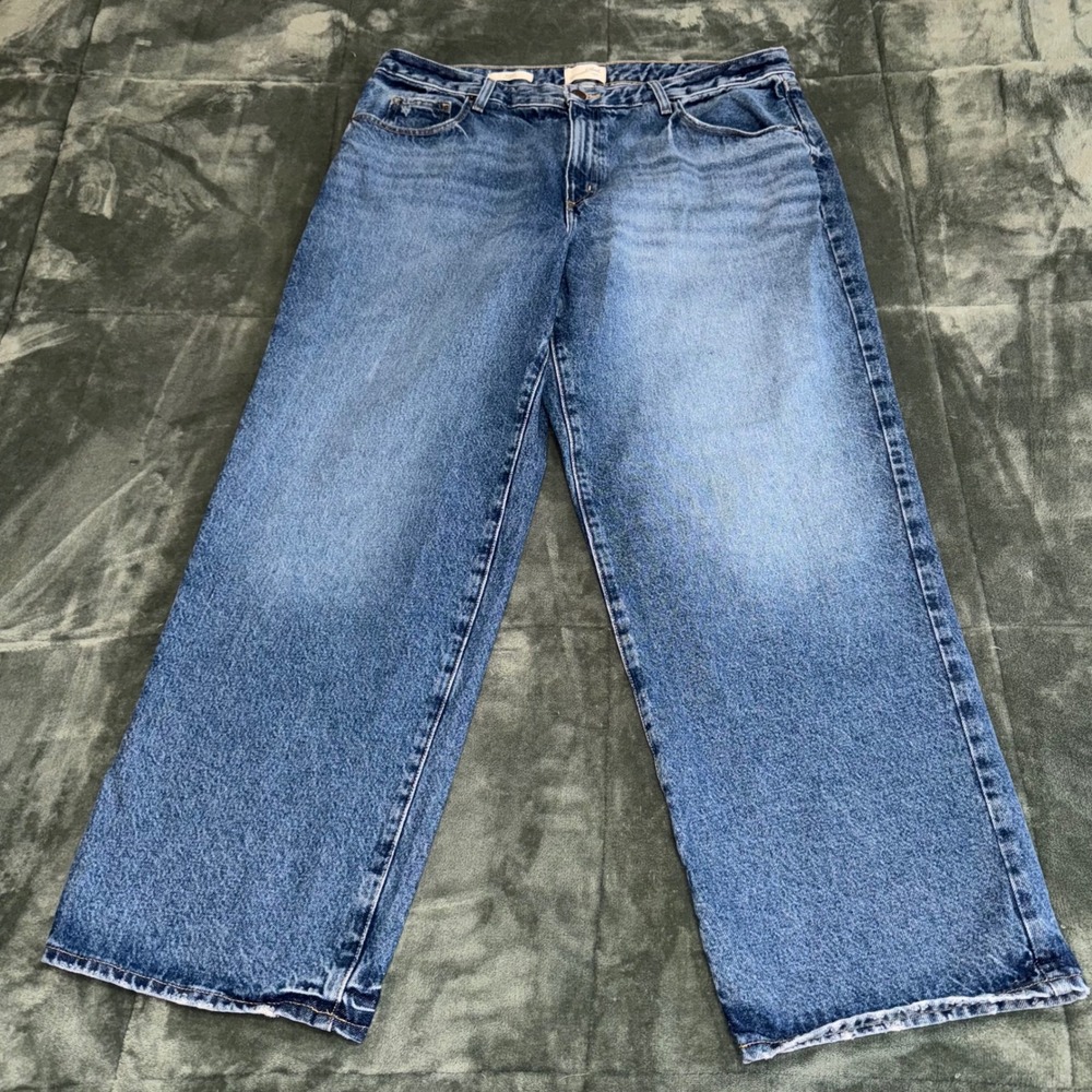 Universal Thread 90s Baggy Jeans Womens 17R Medium Wash High Rise Wide Leg Denim